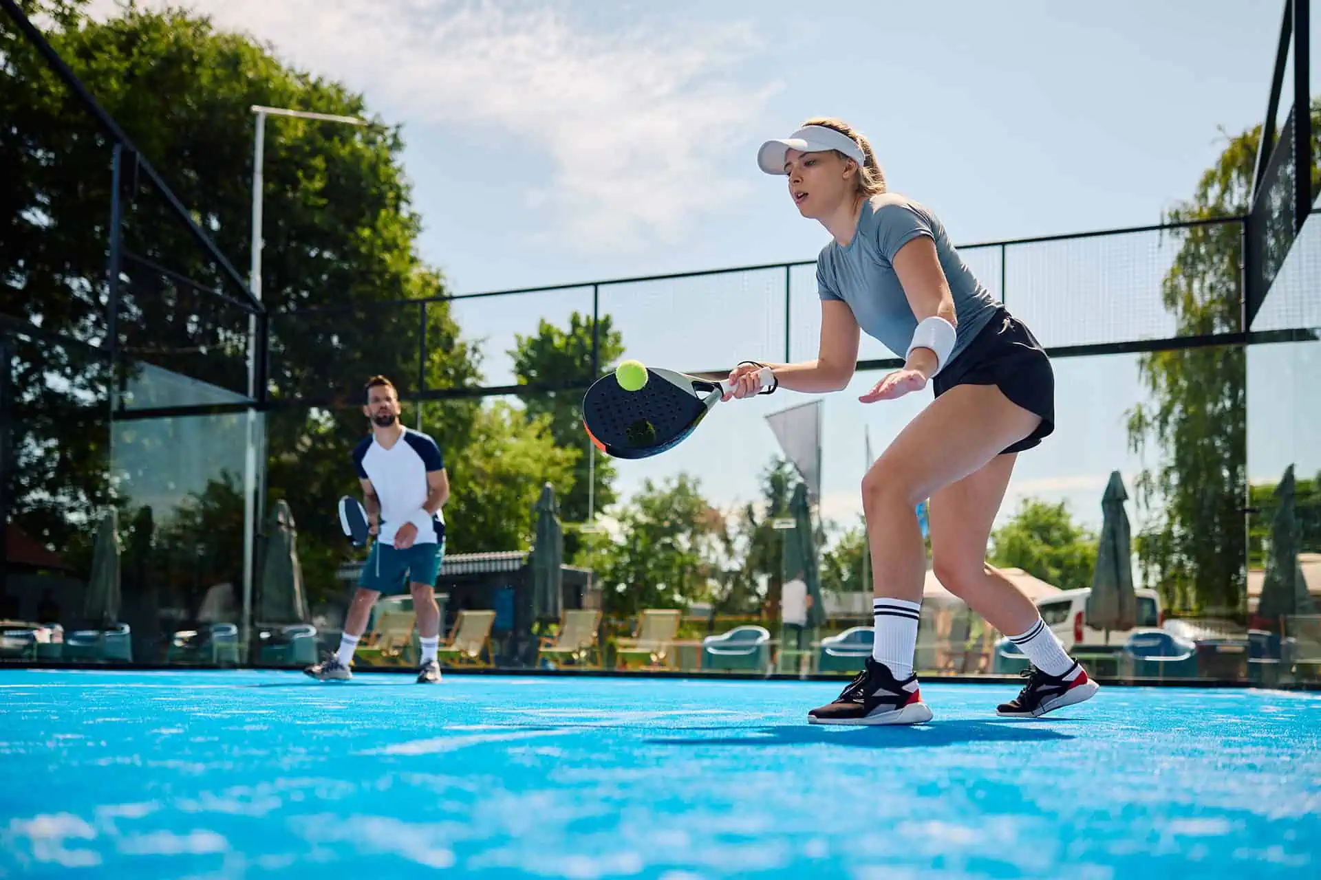 Padel court construction at Batchwood Golf & Sports Centre, St Albans